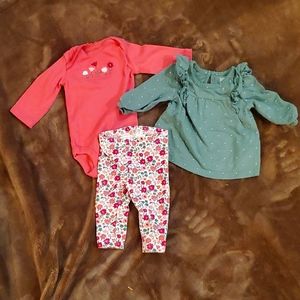 Carter's 3 piece likenew outfit size 3m